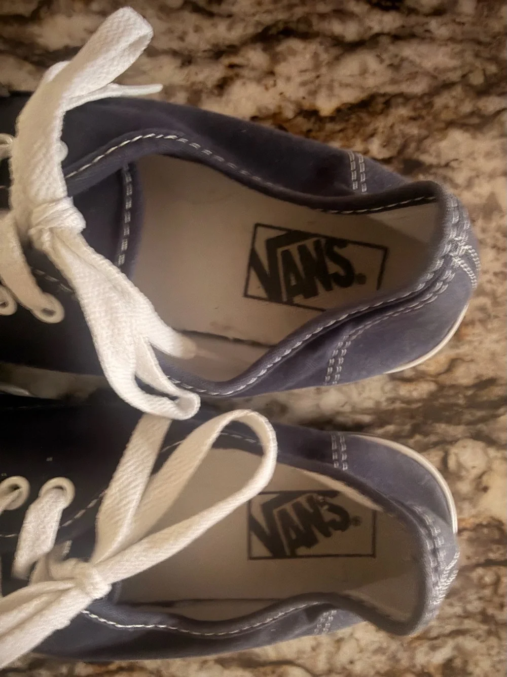 VANS Women’s Size 8.5 Blue With White Soles Lace Up Canvas Sneakers